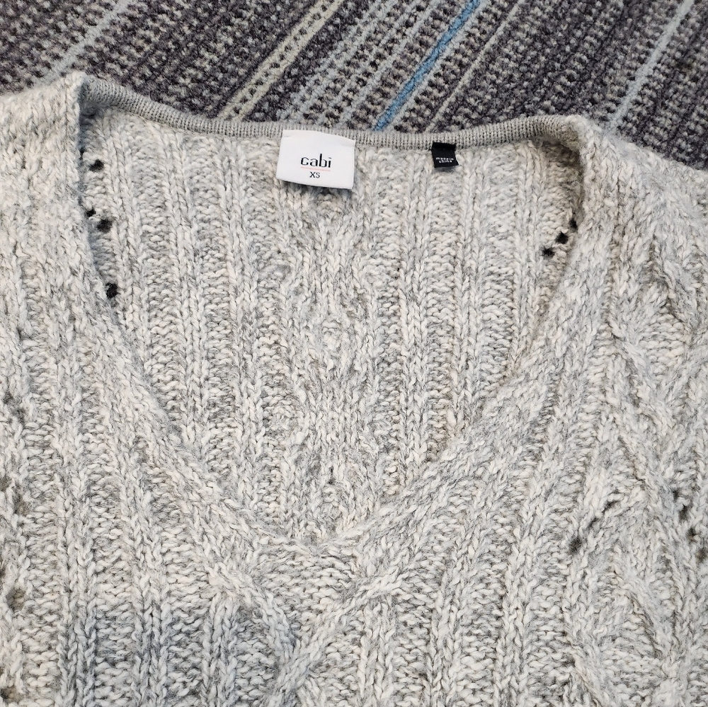 CAbi Gray V-Neck Sweater - Boxy/Cozy - Picture 8 of 11